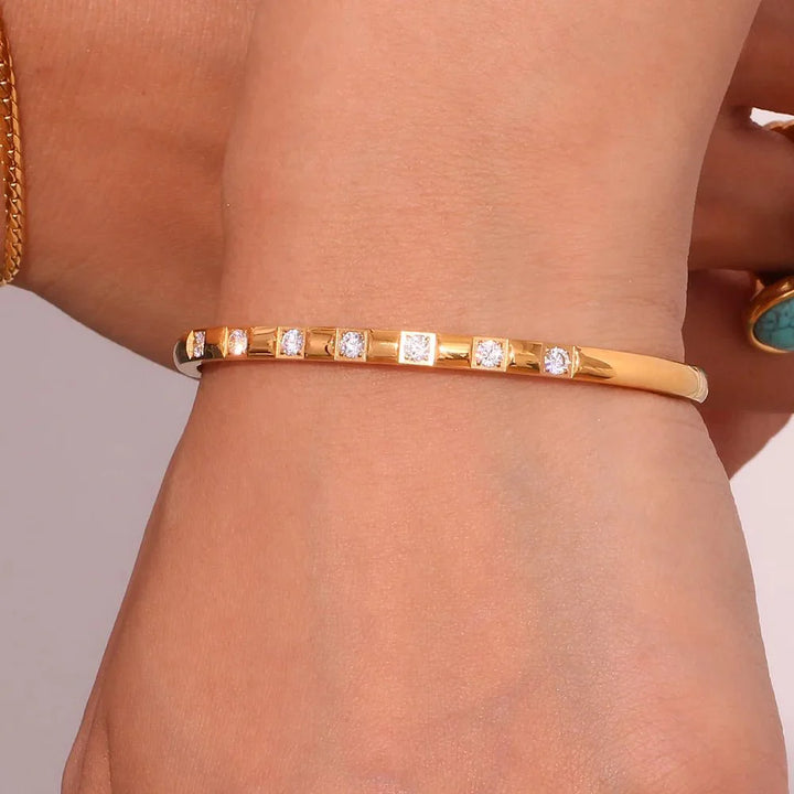 BowLift | Diamond Accented Gold Cuff Bracelet