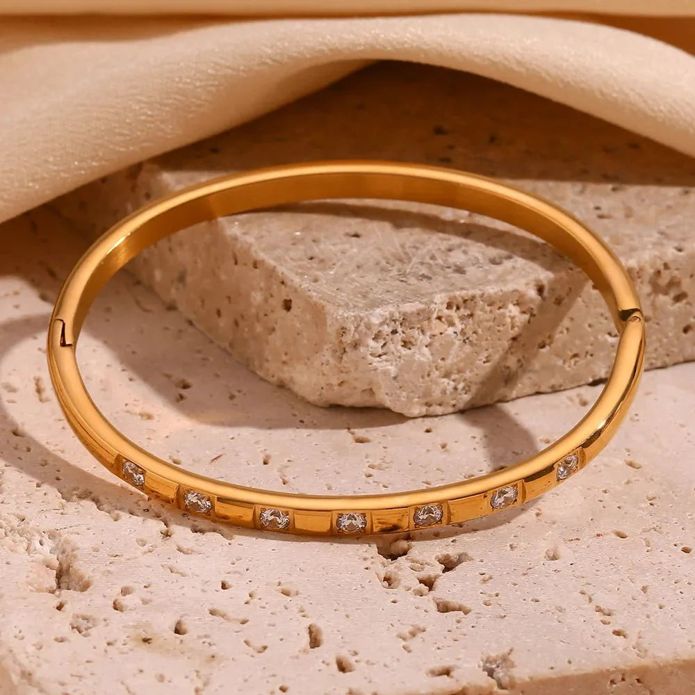 BowLift | Diamond Accented Gold Cuff Bracelet