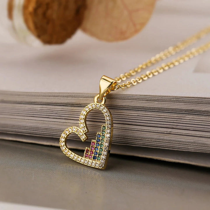 BowLift | Diamond Filled Heart Necklaces