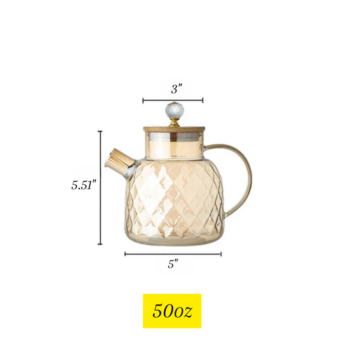 Diamond Texture Surface Glass Kettle Heat-resistant Thicken Glass | Bowlift