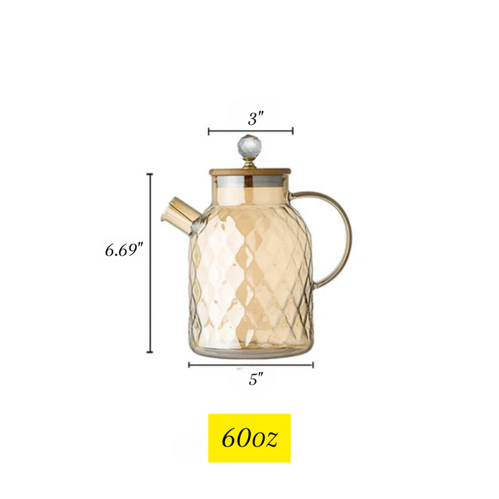 Diamond Texture Surface Glass Kettle Heat-resistant Thicken Glass | Bowlift