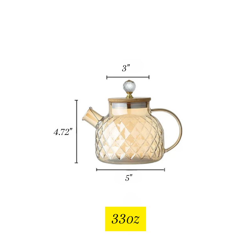 Diamond Texture Surface Glass Kettle Heat-resistant Thicken Glass | Bowlift