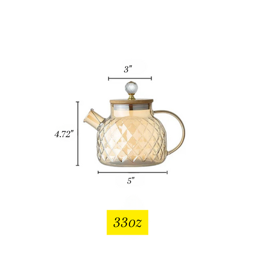 Diamond Texture Surface Glass Kettle Heat-resistant Thicken Glass | Bowlift