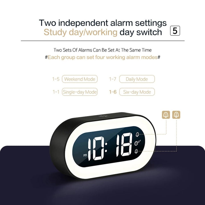 BowLift | Digital Alarm Clock with Nightlight – Lumino