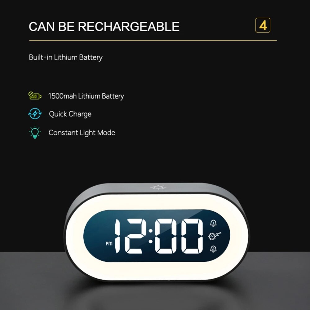 BowLift | Digital Alarm Clock with Nightlight – Lumino