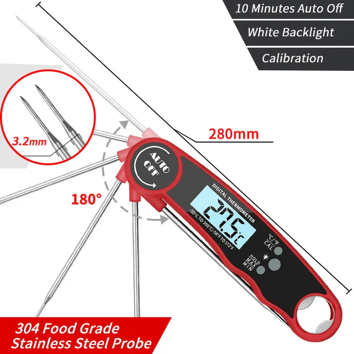 Digital Food Thermometer Instant Read Meat Thermometer with Backlight | Bowlift