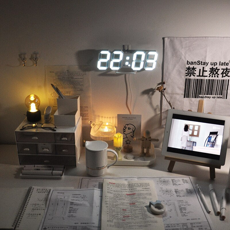 BowLift | Wall Clock with LED Display and Alarm