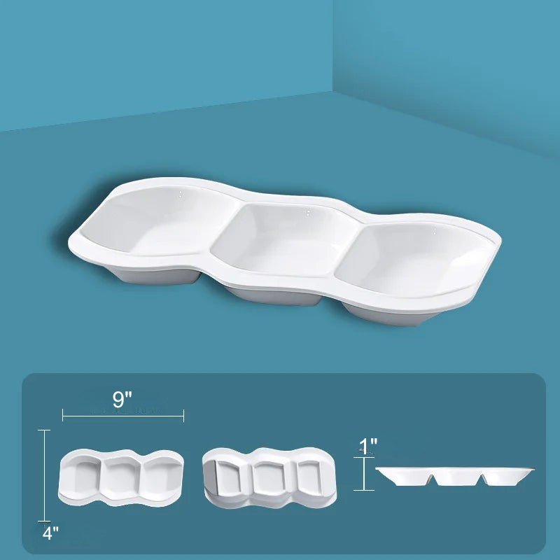 Dipping Saucer Multi-grid Dish Plate Kitchen Dressing Dishes | Bowlift