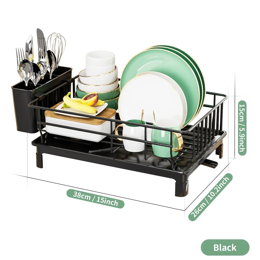 Dish Draining Rack Cutlery Rack With Drain Tray And Drip Line Drainer | Bowlift