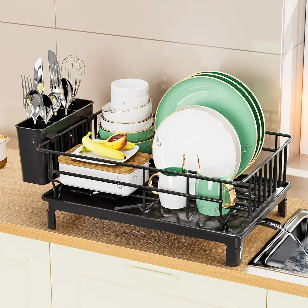 Dish Draining Rack Cutlery Rack With Drain Tray And Drip Line Drainer | Bowlift