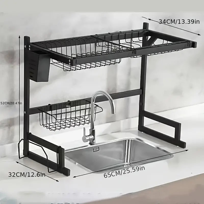 BowLift | Adjustable Sink Dish Drying Rack - Custom Fit from 24" to 26"