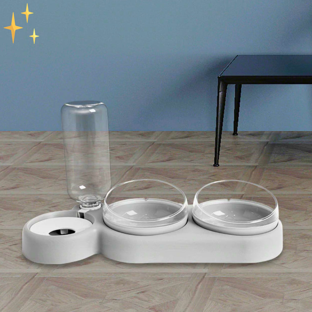 Double Bowl with Automatic Water Filler - HydraFeeder Bowlift