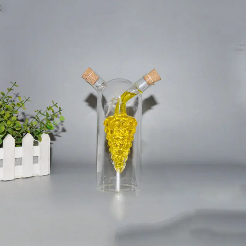 Double Glass Seasoning Bottle Condiment Bottles Oiler Kitchen Supply | Bowlift