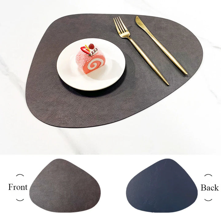 Double-Sided Anti-Slip Cowhide Leather Water-Drop Placemat Table Mat | Bowlift