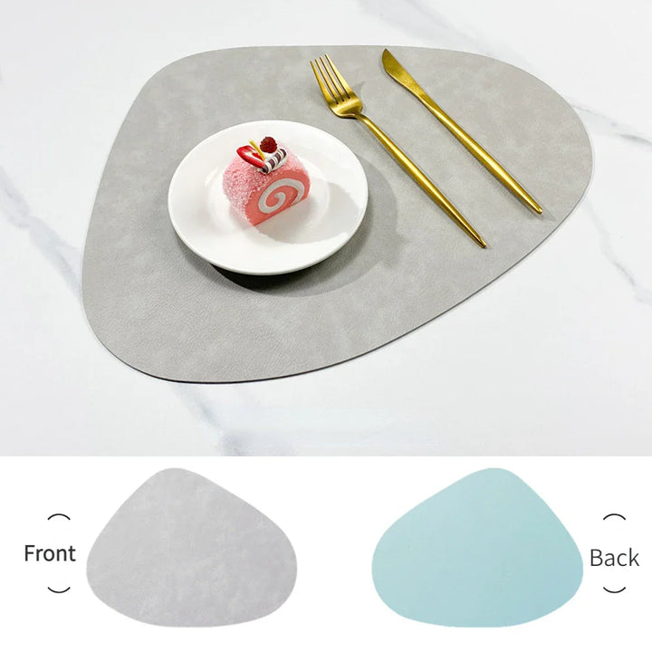 Double-Sided Anti-Slip Cowhide Leather Water-Drop Placemat Table Mat | Bowlift