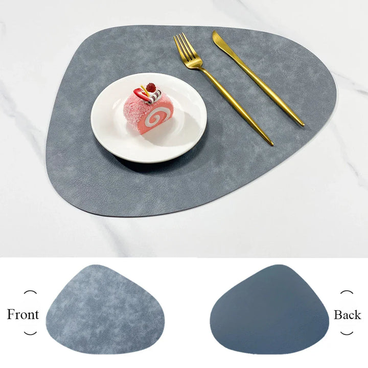 Double-Sided Anti-Slip Cowhide Leather Water-Drop Placemat Table Mat | Bowlift