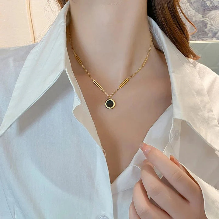 BowLift | Double Sided Roman Numeral Pendant Necklace