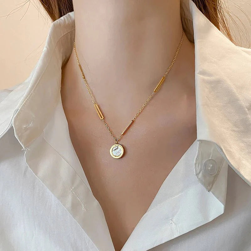 BowLift | Double Sided Roman Numeral Pendant Necklace