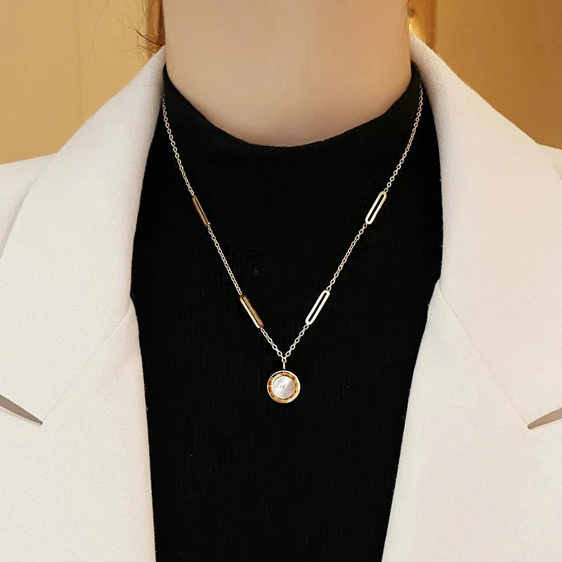 BowLift | Double Sided Roman Numeral Pendant Necklace
