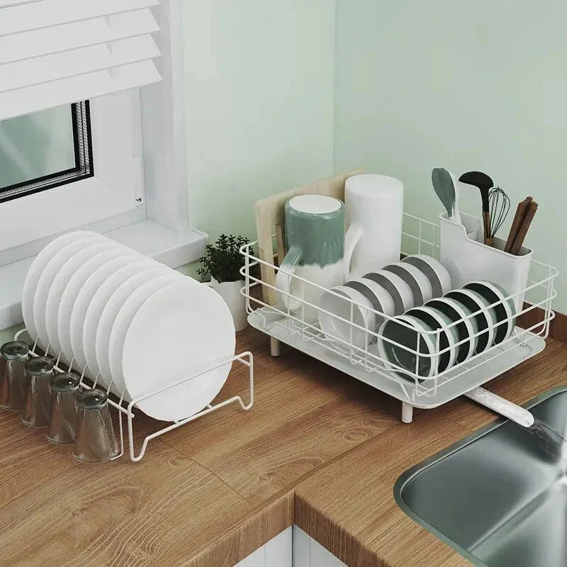 Double Stainless Steel Bowl and Dish Drain Rack Dishware Cleaning Rack | Bowlift