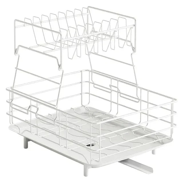 Double Stainless Steel Bowl and Dish Drain Rack Dishware Cleaning Rack | Bowlift
