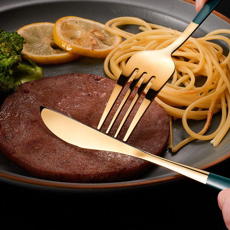 Stainless Steel Premium Dinnerware Set - Includes Steak Knife, Fork, Coffee Spoon, Teaspoon and Flatware Bowlift