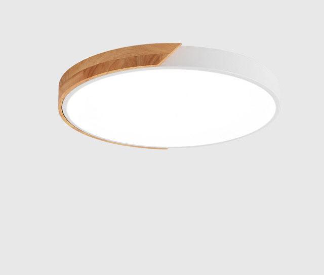 Minimalistic Round LED Ceiling Light with Wood Décor – Modern Design, Dimmable | Bowlift