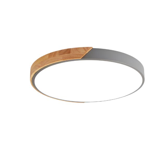 Minimalistic Round LED Ceiling Light with Wood Décor – Modern Design, Dimmable | Bowlift