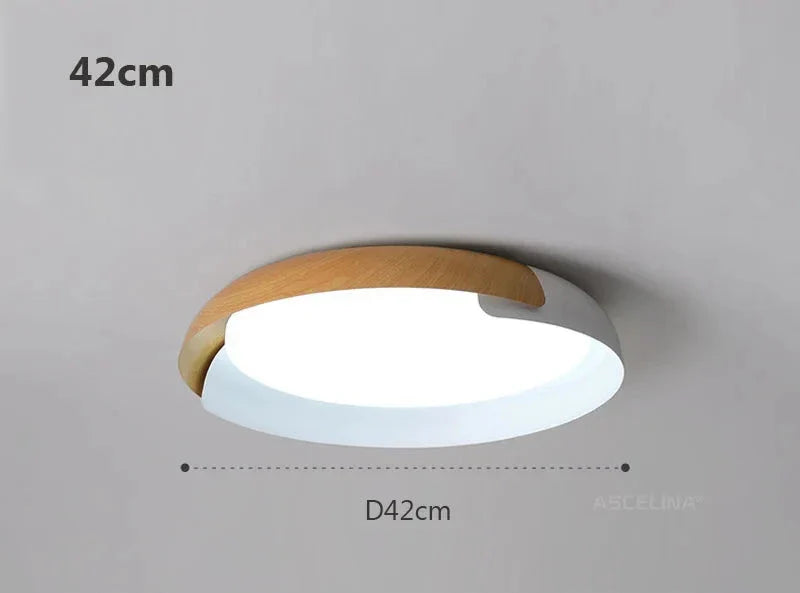 Modern ceiling light with wood pattern – Stylish LED lighting for living room | Bowlift