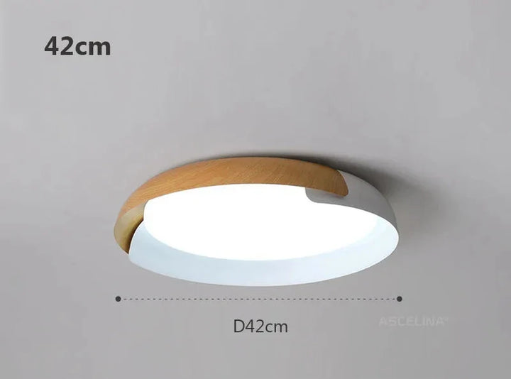 Modern ceiling light with wood pattern – Stylish LED lighting for living room | Bowlift