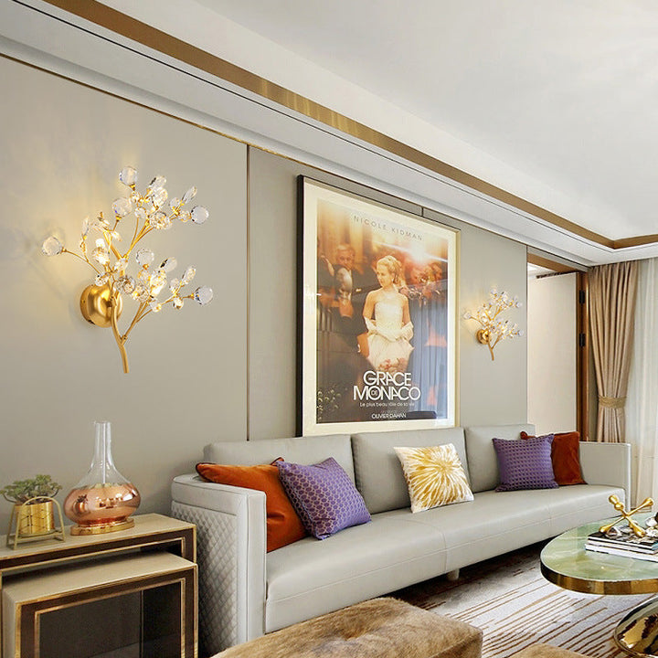 Modern Flower Wall Lamp made of Crystal – Elegant Wall Lighting for Living Spaces | Bowlift
