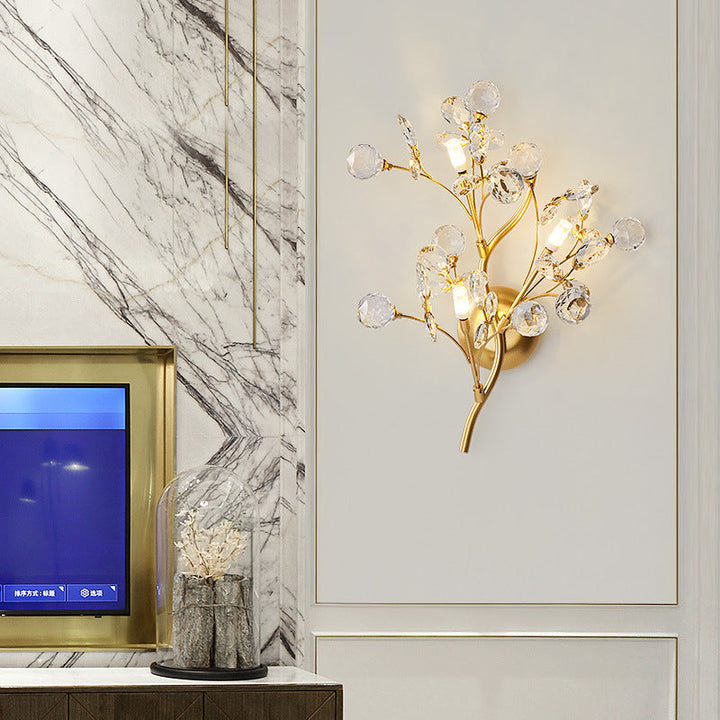Modern Flower Wall Lamp made of Crystal – Elegant Wall Lighting for Living Spaces | Bowlift