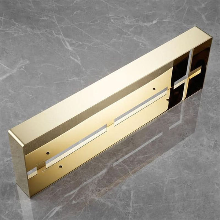 BowLift | ShowerRack - Golden bathroom shelf with hooks