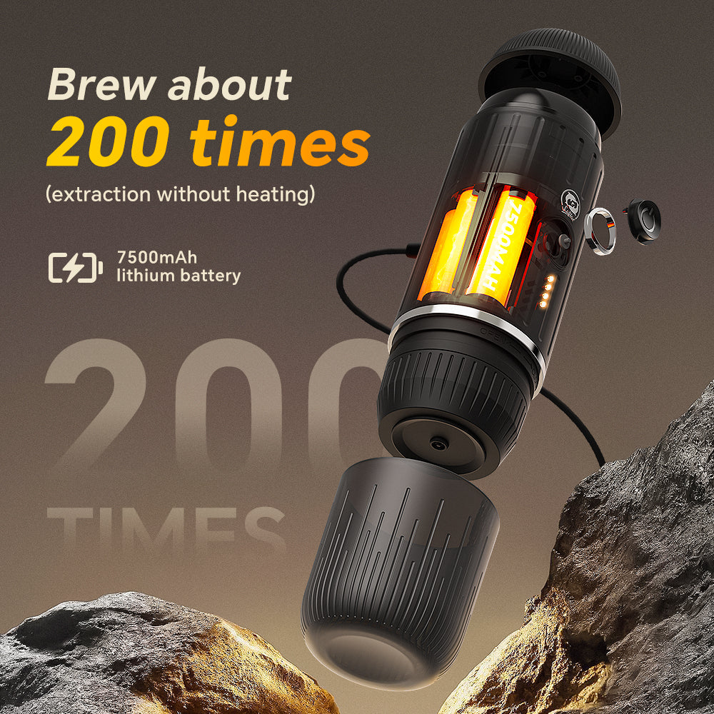 Self-Heating Portable Electric Espresso Machine with USB-C Charger For Ground Coffee & NS Capsules Bowlift