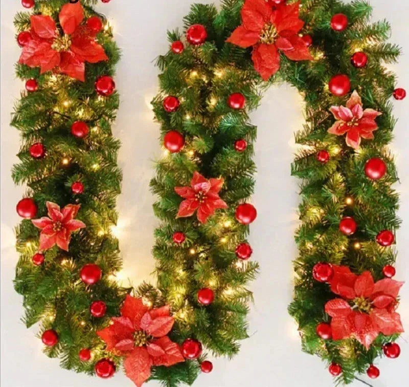 BowLift | Christmas Garland | Elegant Rattan Banner with LED Lighting
