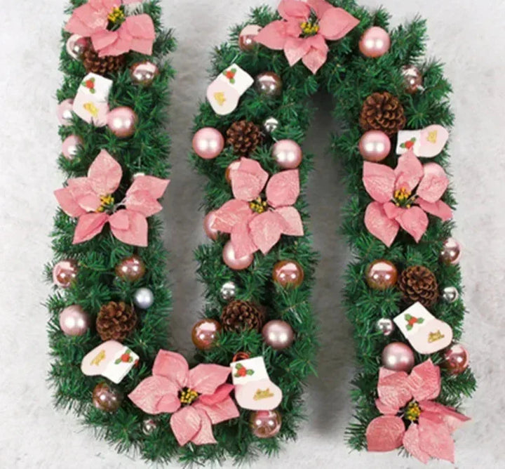 BowLift | Christmas Garland | Elegant Rattan Banner with LED Lighting