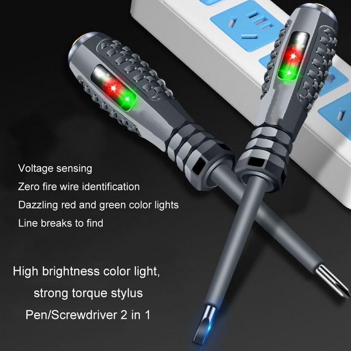 Magnetic screwdriver and test pen | Precision tool with double function | Bowlift