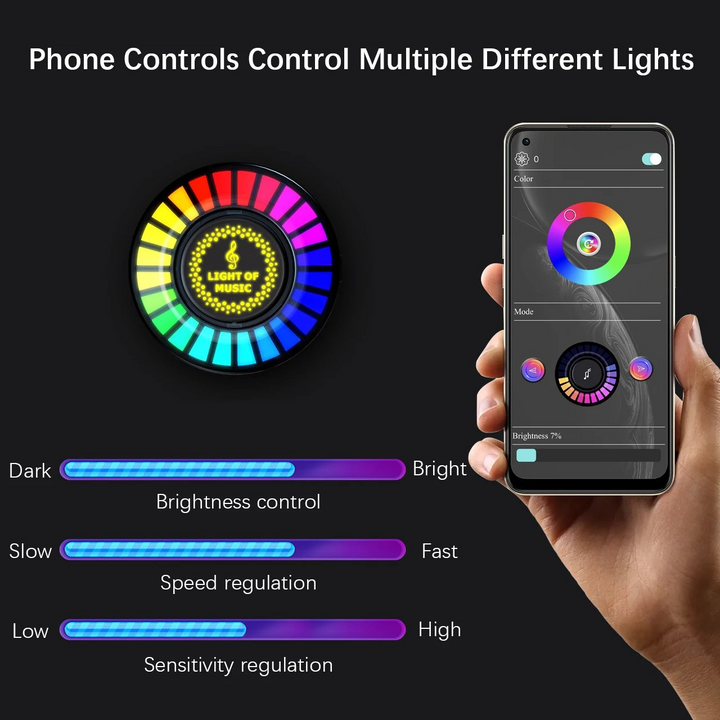 Auto Sound Pickup Light | Portable RGB Fun on the Go | Bowlift