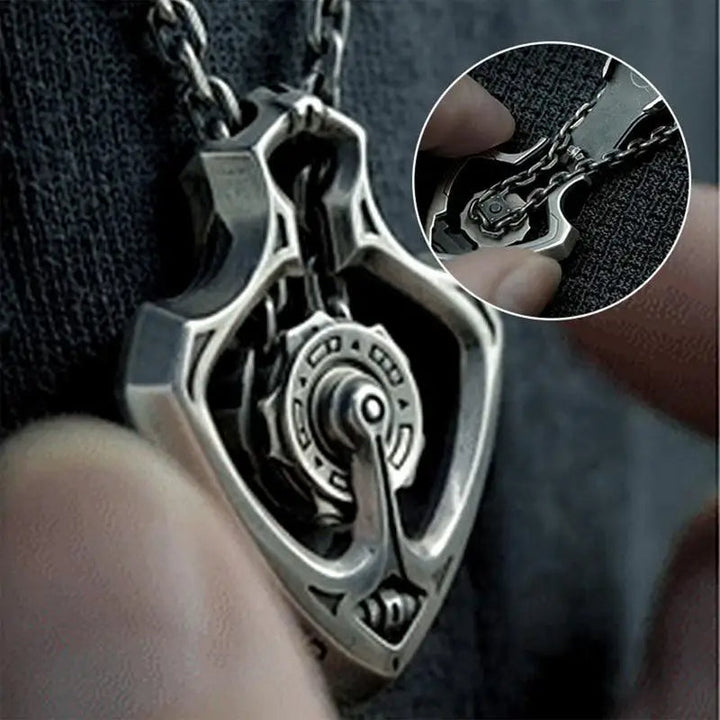 BowLift | Mechanical Rotating Gear Vintage Necklace