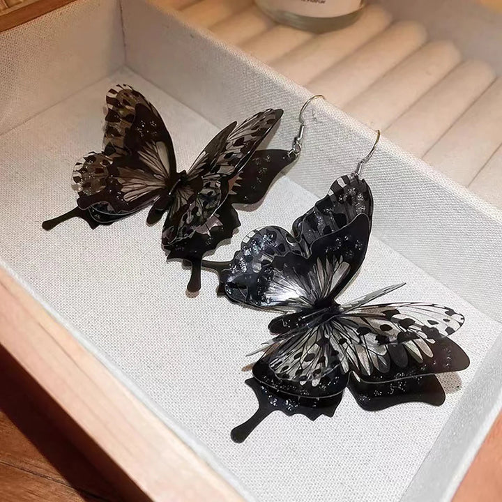 BowLift | Black Hollow Butterfly Dangle Earrings
