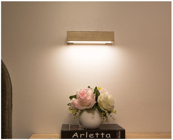 Nordic swivel LED wall light | Minimalist wood design | Bowlift