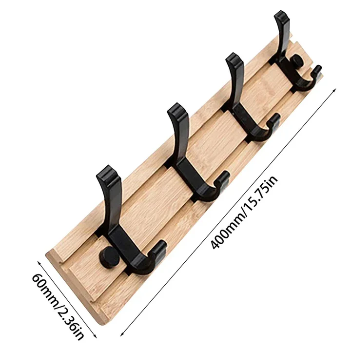 BowLift | Wooden Wall-Mounted Coat Rack with Sliding Hooks