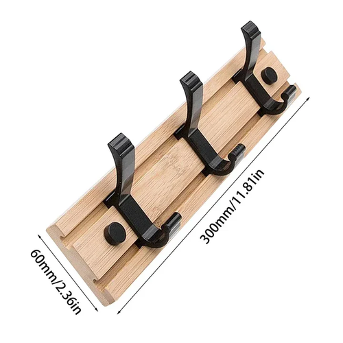 BowLift | Wooden Wall-Mounted Coat Rack with Sliding Hooks