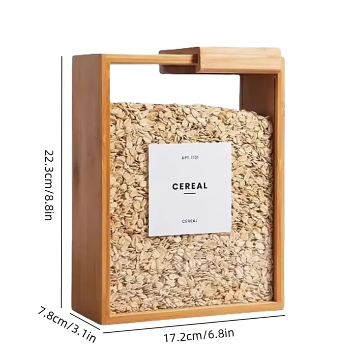 BowLift | Bamboo Cereal Dispenser and Food Storage Container