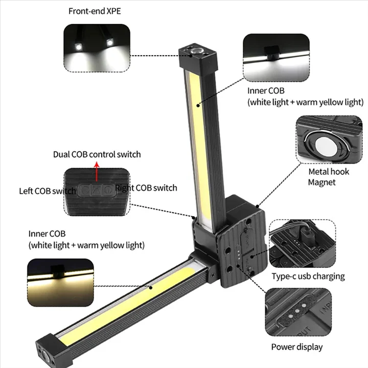 BowLift | Rechargeable COB LED Work Light with Magnetic Base