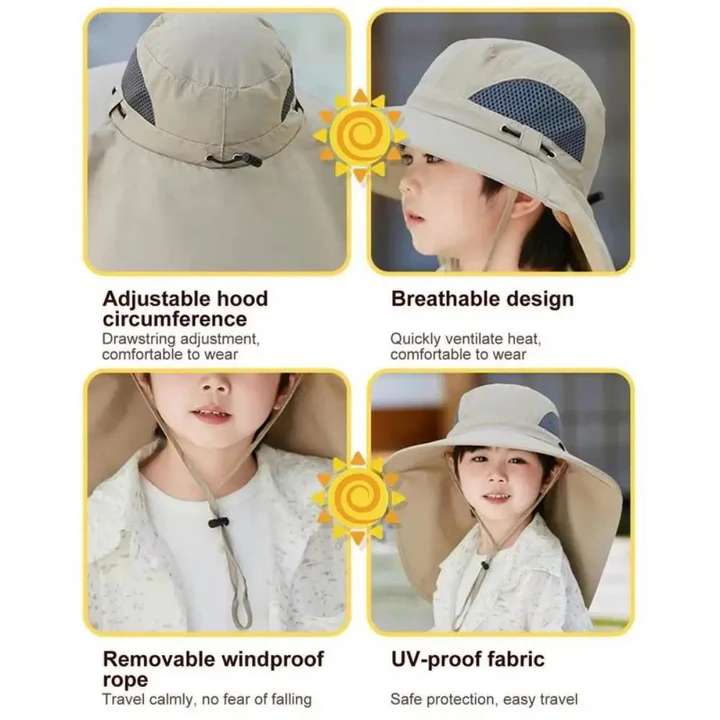 Adjustable Kids Solar Fan Hat | Bowlift