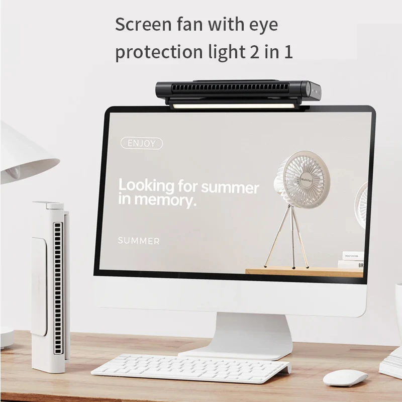BowLift | USB Bladeless Fan and Desktop Air Conditioner for Monitor Mount