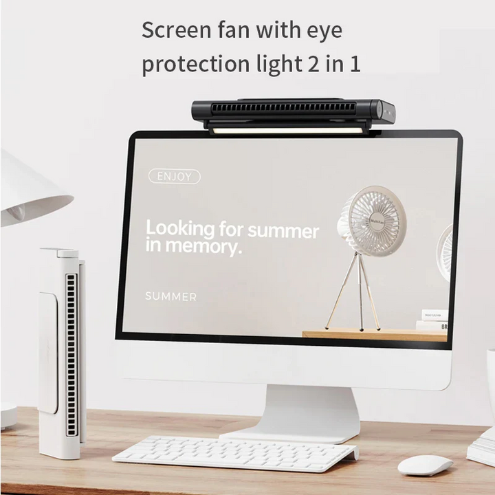 BowLift | USB Bladeless Fan and Desktop Air Conditioner for Monitor Mount