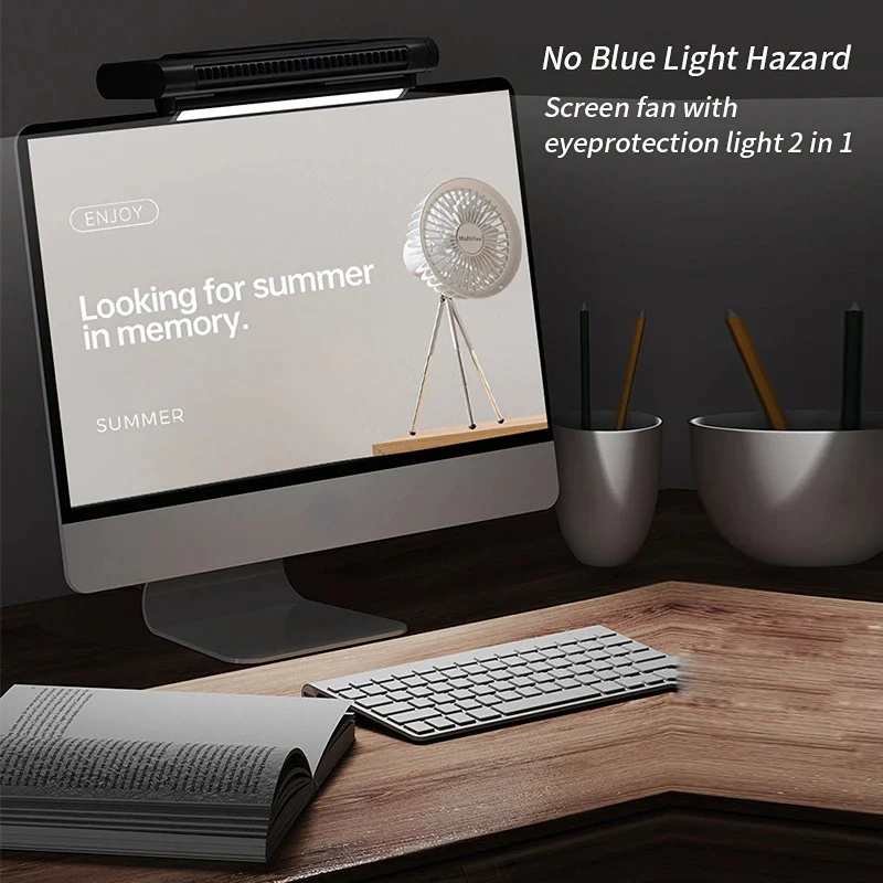 BowLift | USB Bladeless Fan and Desktop Air Conditioner for Monitor Mount
