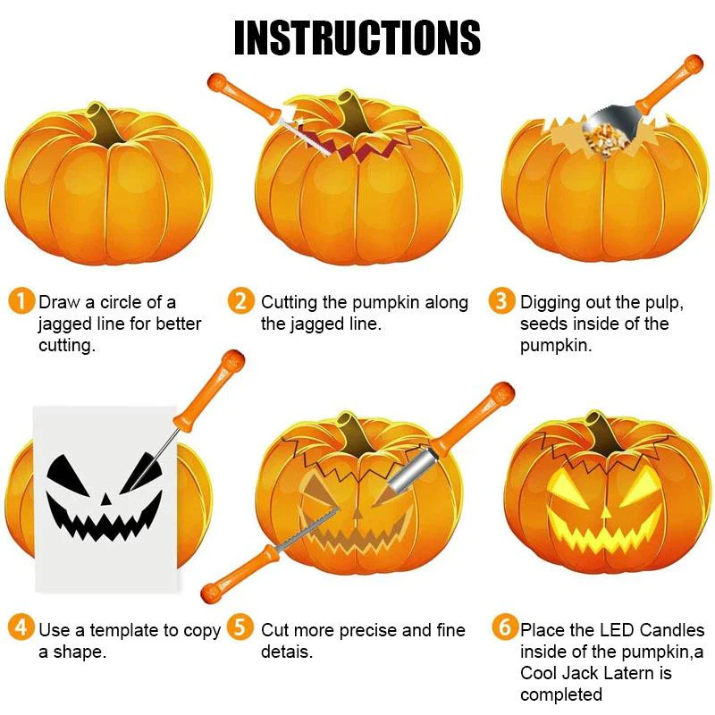 BowLift | Pumpkin Cutting Set Stainless Steel Cutting Tool Set